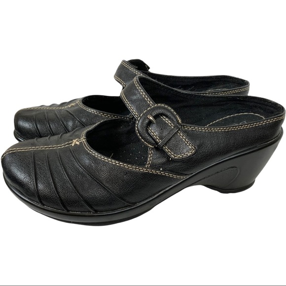 Bass Plymouth Black Comfortable Mary Jane Clog 7 - Picture 1 of 7